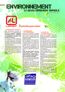 6  www.a-lafont.com 3 priorités pour Lafont 1 La préservation de la santé