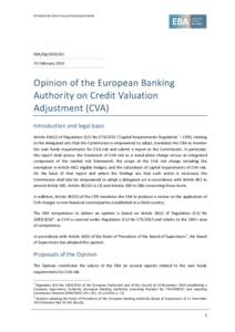 OPINION ON CREDIT VALUATION ADJUSTMENT  EBA/Op[removed]February[removed]Opinion of the European Banking