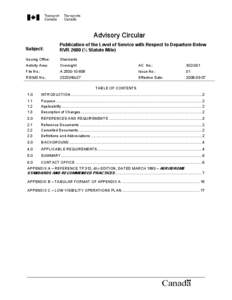 Advisory Circular Subject: Publication of the Level of Service with Respect to Departure Below RVR 2600 (½ Statute Mile)