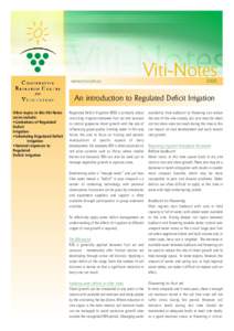 www.crcv.com.au  Viti-Notes[removed]An introduction to Regulated Deficit Irrigation