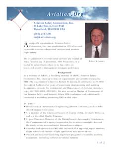 AAvviiaattiioonn..O Orrgg Aviation Safety Connection, Inc. 11 Lake Street, Unit #121 Wa ke f i e l d , M A[removed]U S A[removed]