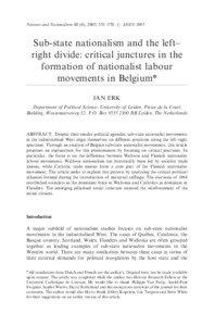 Nations and Nationalism 11 (4), 2005, 551–570. r ASEN[removed]Sub-state nationalism and the left–