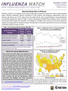 INFLUENZA WATCH Influenza and Related Disease Updates for Los Angeles County December 13, 2013  Surveillance Week 49