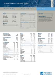 FACTSHEET  Pioneer Funds – Euroland Equity May 2014 Class A EUR Non-Distributing