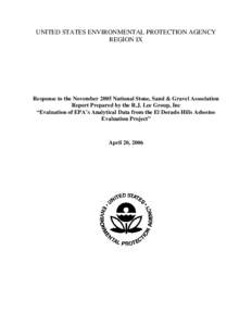 Evaluation of EPA's Analytical Data from the El Dorado Hills Asbestos Evaluation Project