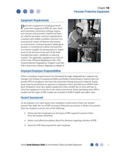 Chapter 13 Personal Protective Equipment Equipment Requirements  P