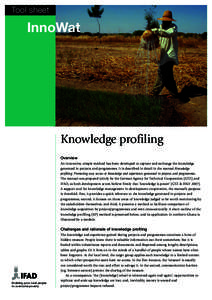 Tool sheet  InnoWat Knowledge profiling Overview