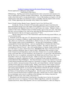 Southern Campaign American Revolution Pension Statements Pension application of Musgrove Jones S7094 fn20NC Transcribed by Will Graves[removed]Methodology: Spelling, punctuation and grammar have been corrected in some i