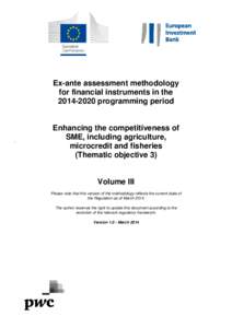 Ex-ante assessment methodology for financial instruments in the[removed]programming period ‘