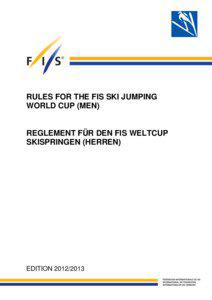 RULES FOR THE FIS SKI JUMPING WORLD CUP (MEN)