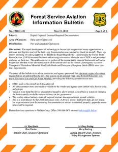 Forest Service Aviation Information Bulletin No. FSIB[removed]May 15, 2013