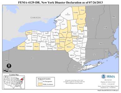 FEMA-4129-DR, New York Disaster Declaration as of[removed]Clinton Franklin St. Lawrence