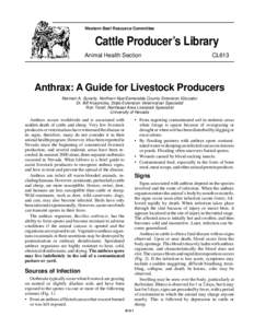 Western Beef Resource Committee  Cattle Producer’s Library Animal Health Section  CL613