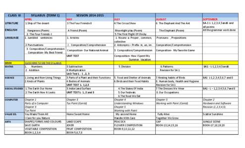 CLASS III LITRATURE ENGLISH LANGUAGE