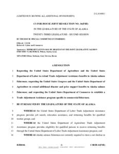 23-LS1408\U (LIMITED RUN SHOWING ALL ADDITIONAL SPONSORSHIPS) CS FOR HOUSE JOINT RESOLUTION NO. 34(FSH) IN THE LEGISLATURE OF THE STATE OF ALASKA TWENTY-THIRD LEGISLATURE - SECOND SESSION