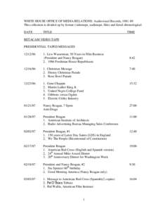 Ronald Reagan / Nationality / Nancy Reagan / Ronald Reagan Presidential Library / Death and state funeral of Ronald Reagan / United States / Survivors / Iran–Contra affair