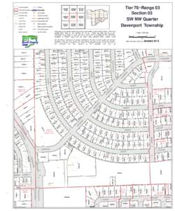 County Boundary  Tier 78 Range 03 Section 03 SW NW Quarter Davenport Township