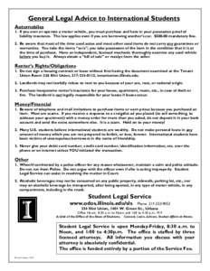 General Legal Advice to International Students