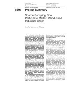 Source Sampling Fine Particulate Matter: Wood-Fired Industrial Boiler May 2002