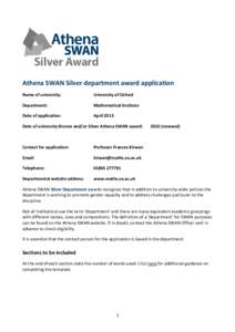 Athena-SWAN-silver-dept-application_OxfordMaths 30 April 13 for publication