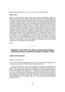 SOAS Bulletin of Burma Research, Vol. 1, No. 2, Autumn 2003, ISSN[removed]Editor’s note: