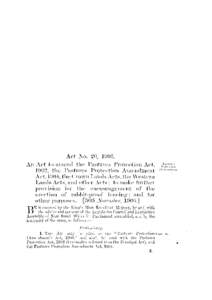 Act No.  20, 1906. An A c t to amend the Pastures Protection Act, [removed] , the Pastures Protection Amendment