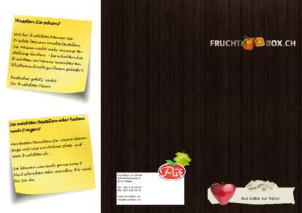 Faltprospekt fruchtbox.ch