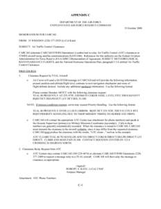 APPENDIX C DEPARTMENT OF THE AIR FORCE UNITED STATES AIR FORCE RESERVE COMMAND 15 October 2000 MEMORANDUM FOR CARCAH FROM: 53 WRS/DON[removed]Lt Col Katz)