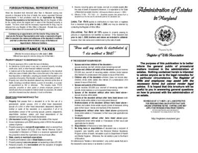 Administration of Estates Pamphlet