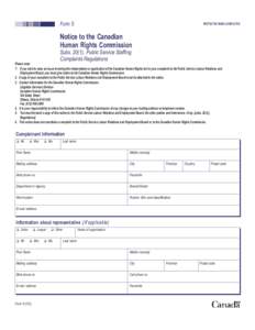 Form 5 – Notice to the Canadian Human Rights Commission