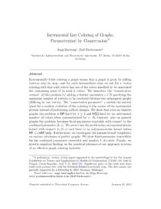 Incremental List Coloring of Graphs, Parameterized by ConservationI Sepp Hartunga , Rolf Niedermeiera a  Institut f¨