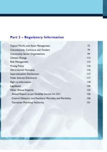 Part 2 – Regulatory Information Capital Works and Asset Management 72  Consultancies, Contracts and Tenders