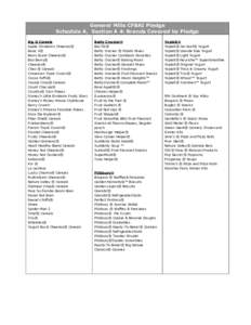 General Mills CFBAI Pledge Schedule A, Section A 4: Brands Covered by Pledge Big G Cereals Apple Cinnamon Cheerios® Basic 4® Berry Burst Cheerios®