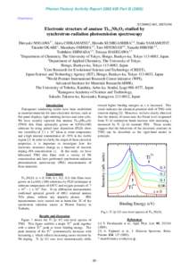 Spectroscopy / Emission spectroscopy / Photoemission spectroscopy / Particle physics / Synchrotron radiation / Core electron / Electron / Titanium dioxide / Synchrotron / Physics / Chemistry / Atomic physics