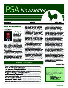 PSA Newsletter Volume 39 Number 1	  From Your President