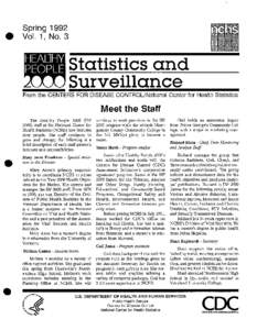 Healthy People 2000 Statistics and Surveillance (Spring 1992, Vol. 1, No. 3)