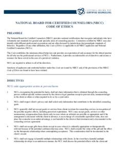 Microsoft Word - NBCC Code of Ethics - Board Review - Approved Version - For Printing - WORD