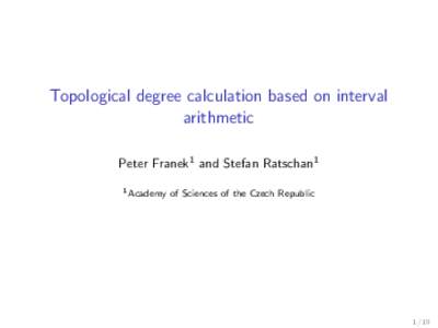 Topological degree calculation based on interval arithmetic