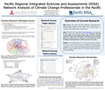Pacific Regional Integrated Sciences and Assessments (RISA) Network Analysis of Climate Change Professionals in the Pacific Laura Kati Corlew, Ph. D. Victoria Keener, Ph.D. Melissa Finucane, Ph.D.