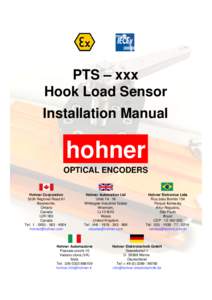 PTS – xxx Hook Load Sensor Installation Manual hohner OPTICAL ENCODERS