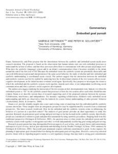 European Journal of Social Psychology Eur. J. Soc. Psychol. 39, 1210–Published online in Wiley InterScience (www.interscience.wiley.com) DOI: ejsp.685  Commentary