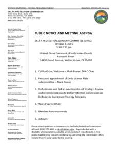 STATE OF CALIFORNIA – NATURAL RESOURCES AGENCY  EDMUND G. BROWN, JR., Governor DELTA PROTECTION COMMISSION 2101 Stone Blvd., Suite 210