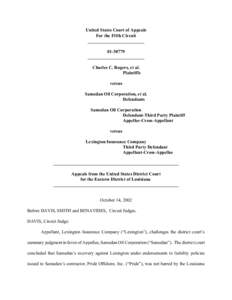 United States Court of Appeals For the Fifth Circuit __________________________________________________ Charles C. Rogers, et al.