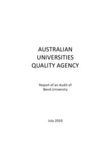 Auditing / Higher education / Academia / University of Notre Dame Australia / Education / Association of Commonwealth Universities / Corporate governance / Australian College of Theology / Academic audit / Universities Australia / Roman Catholic Church in Australia