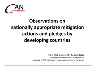 Environment / United Nations / Copenhagen Accord / Sustainability / Climate change policy / United Nations Framework Convention on Climate Change / Nationally Appropriate Mitigation Action