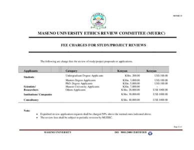 Microsoft Word - Fee Charges for MUERC Application_ January 2016