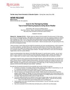 NJ Poison Information & Education System Rutgers, The State University of New Jersey 140 Bergen Street, Suite G1600 Newark, NJ[removed]www.njpies.org