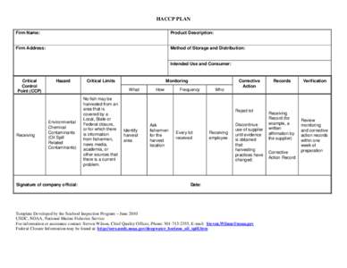 Food and Drug Administration / Hazard analysis / Hazard analysis and critical control points / Process management / Pharmaceutical industry / National Oceanic and Atmospheric Administration / Corrective and preventive action / Critical control point / Technology / Food safety / Business / Management