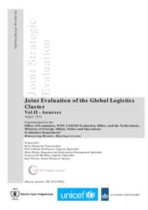 StEv Joint Global Logistics Cluster Evaluation Report Annexes Final