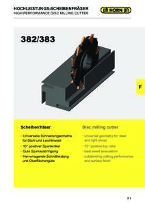 HOCHLEISTUNGS-SCHEIBENFRÄSER  HIGH PERFORMANCE DISC MILLING CUTTER